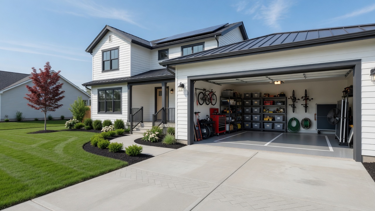 Clean garage floor after a garage transformation in Cincinnati Ohio