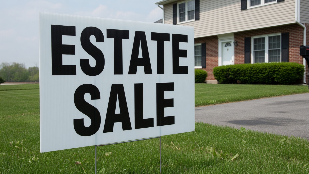 Estate Sale yard sign for estate sale help in the Cincinnati Tri-State Area